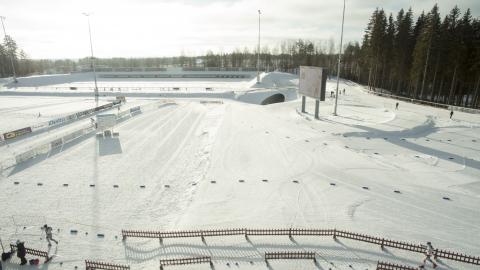 Imatran Ukonniemen stadion talvella Imatran Ukonniemen stadion talvella