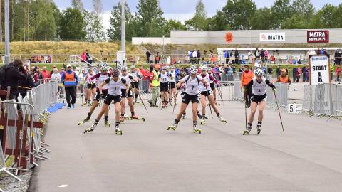 Rullahiihdon SM-kisat 2018 Rullahiihtäjiä Imatran Ukonniemen stadionilla