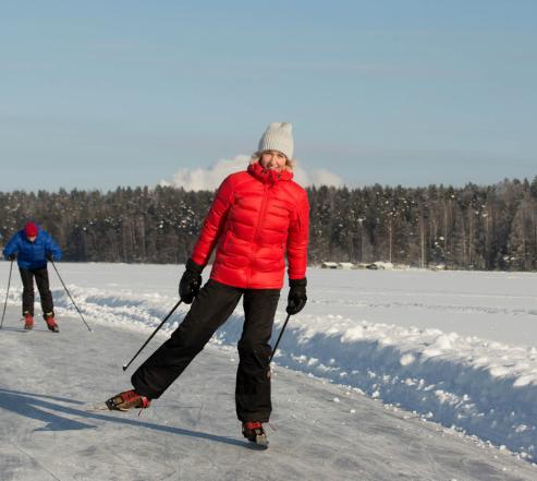Retkiluistelua Saimaalla