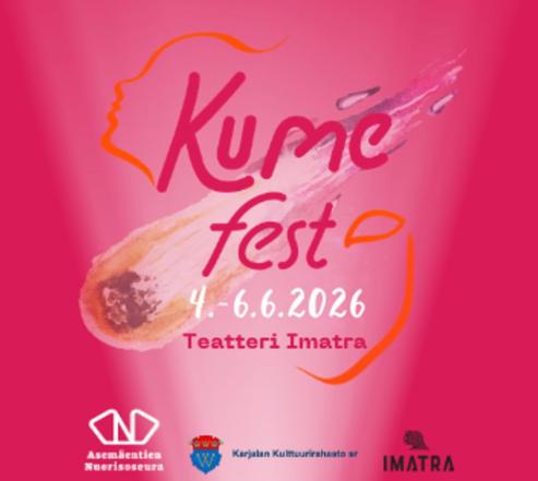 Pinkillä taustalla Kumefest -teksti