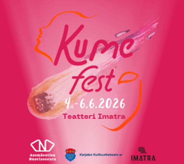 Pinkillä taustalla Kumefest -teksti